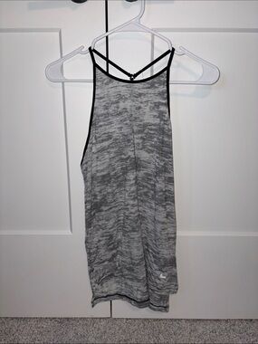 Nike Heather Gray Strappy Athletic Tank Top with Black Trim